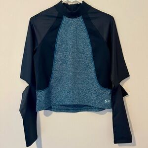 Under Armour Black and Teal Long Sleeve Shirt